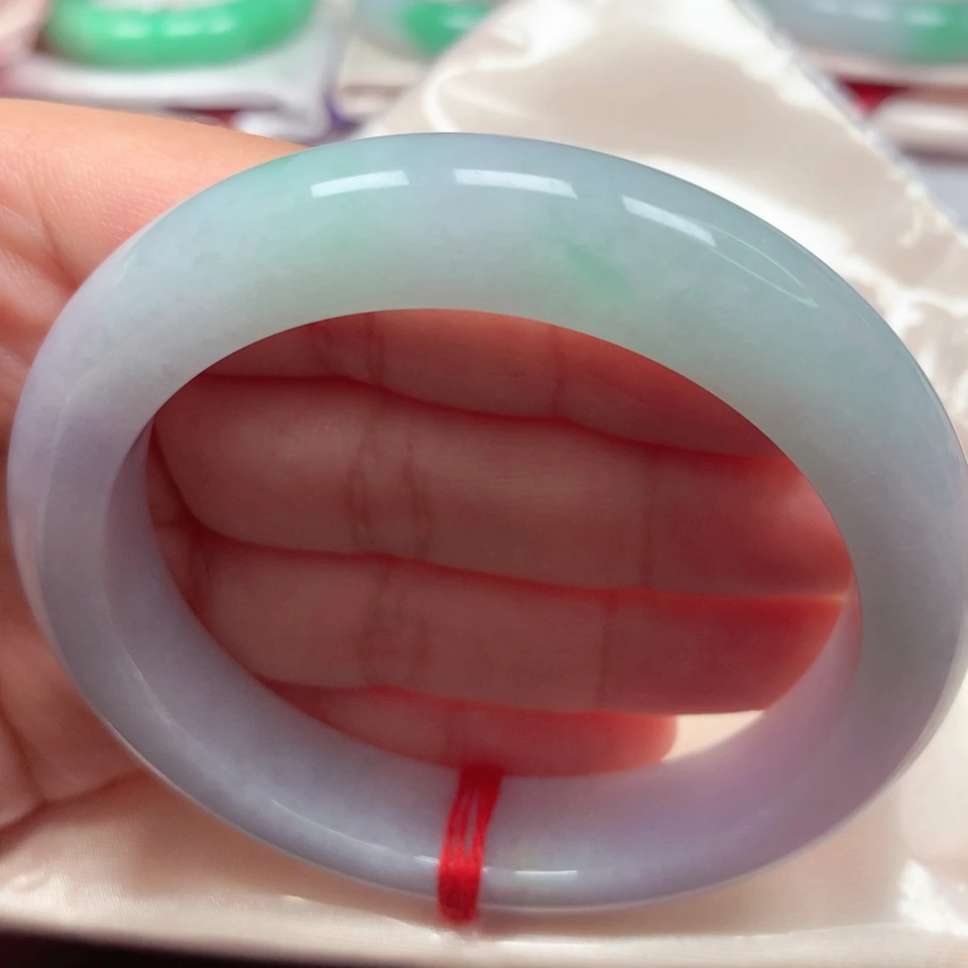 未镶嵌手镯翡翠35三彩镯