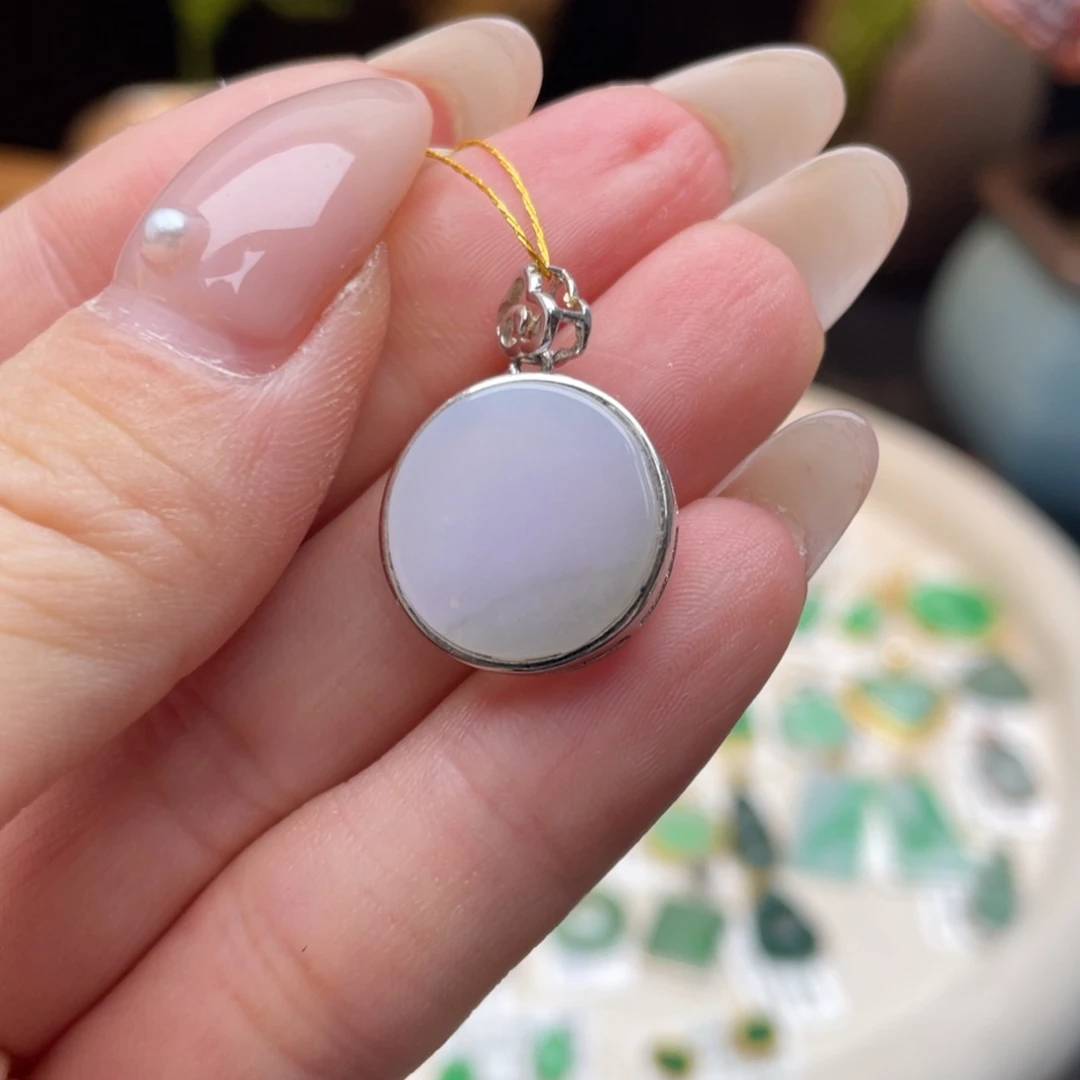 翡翠银S925镶嵌颈饰