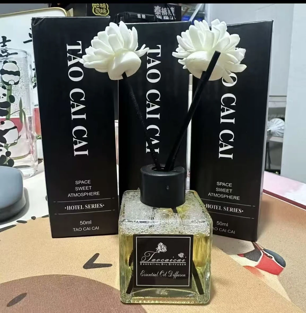 高端栀子花四瓶花香无火香薰家用酒店室内扩香持久留香香薰摆件