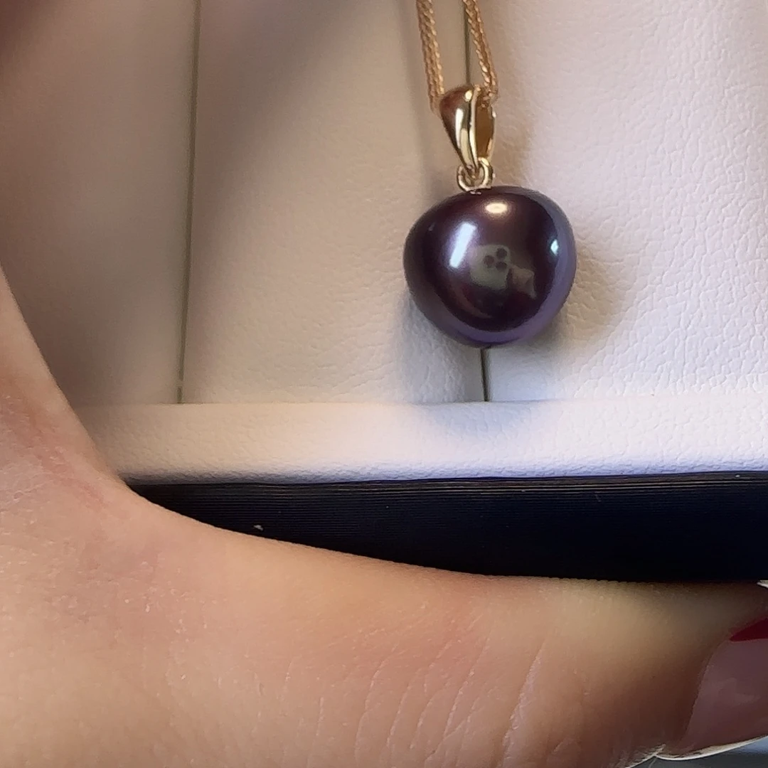 淡水珍珠银S925镶嵌颈饰11～12吊坠