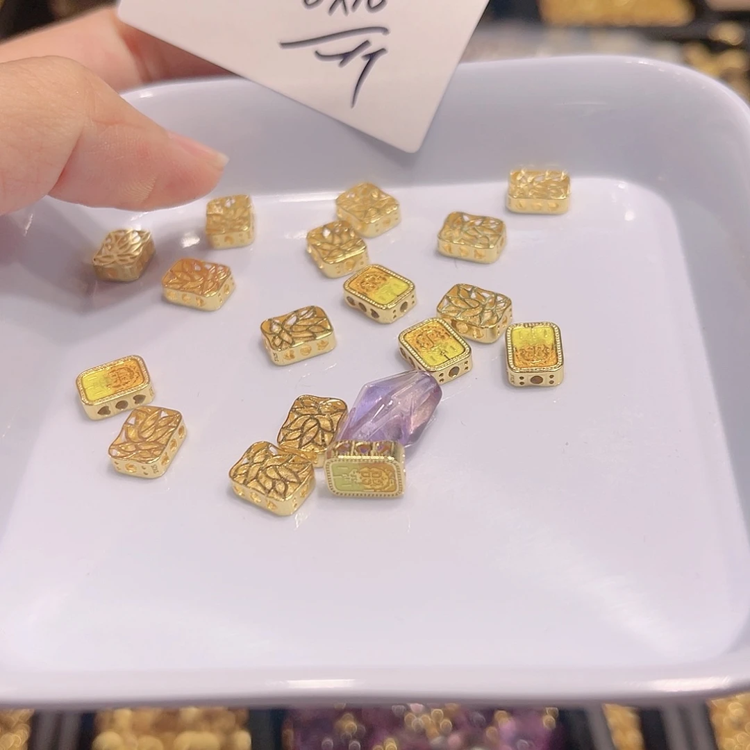 紫晶珠宝半成品银S925镀金镶嵌37