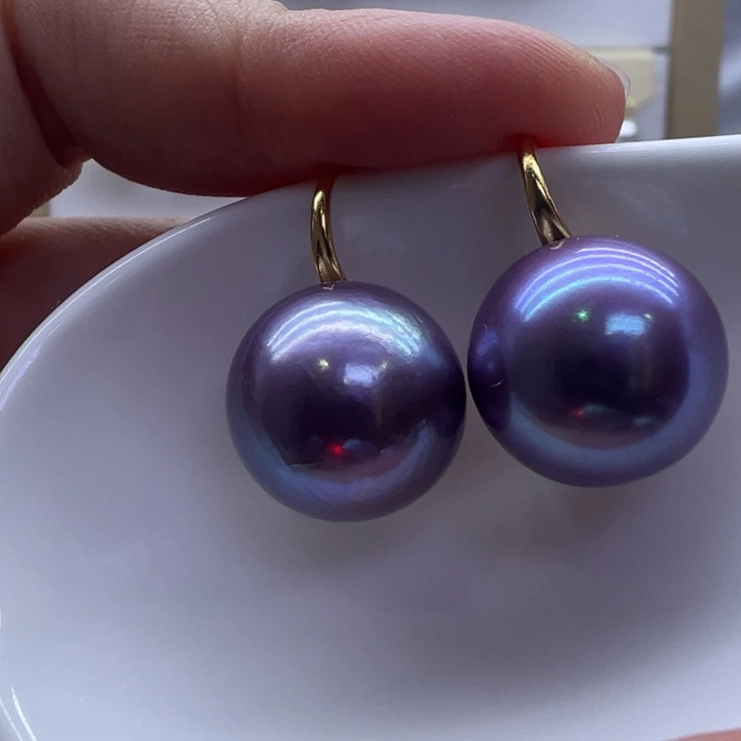 淡水珍珠银S925镶嵌耳饰