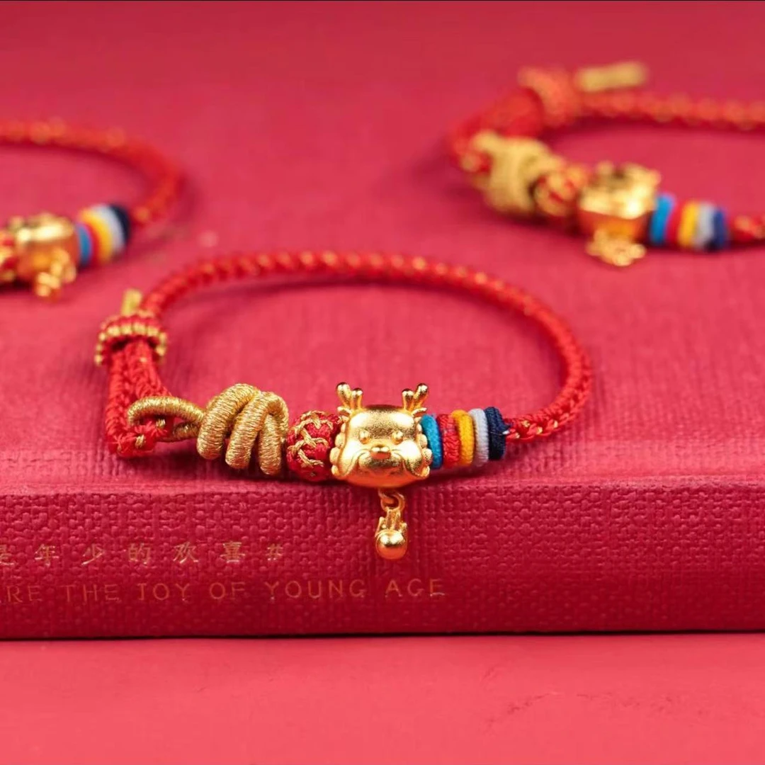 合金手链 2026新款马年红绳手工编织生肖手绳手链本命年红绳