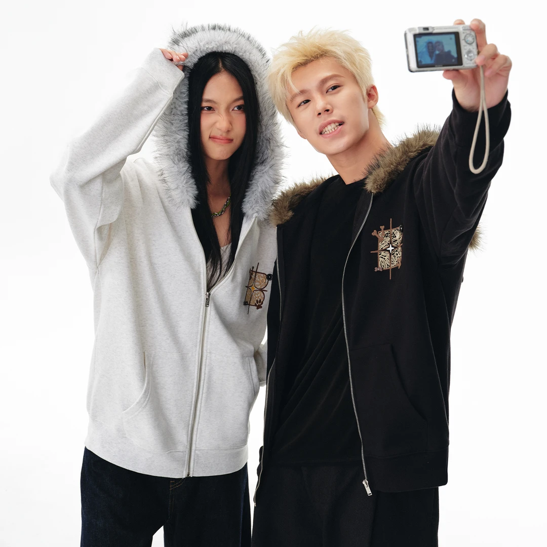 BIPOLAR狗耳座山雕休闲秋冬百搭时尚潮流宽松卫衣 18S242