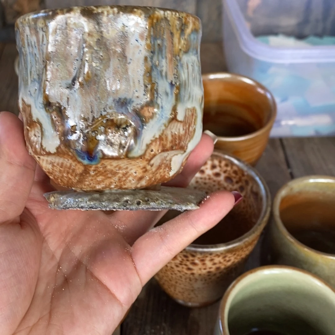 中***线浪鬼柴烧，秞陶美器杯 不退换