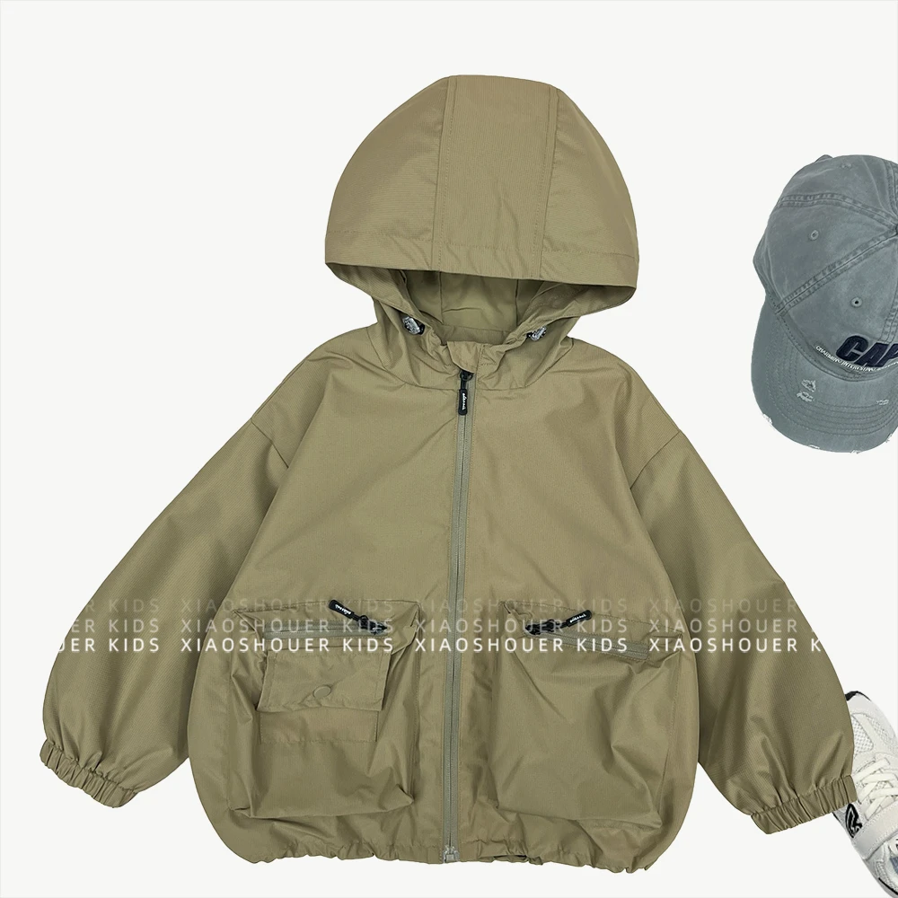 【小首尔】现货-春秋儿童韩版中大童休闲撞色三色连帽外套WPD1014