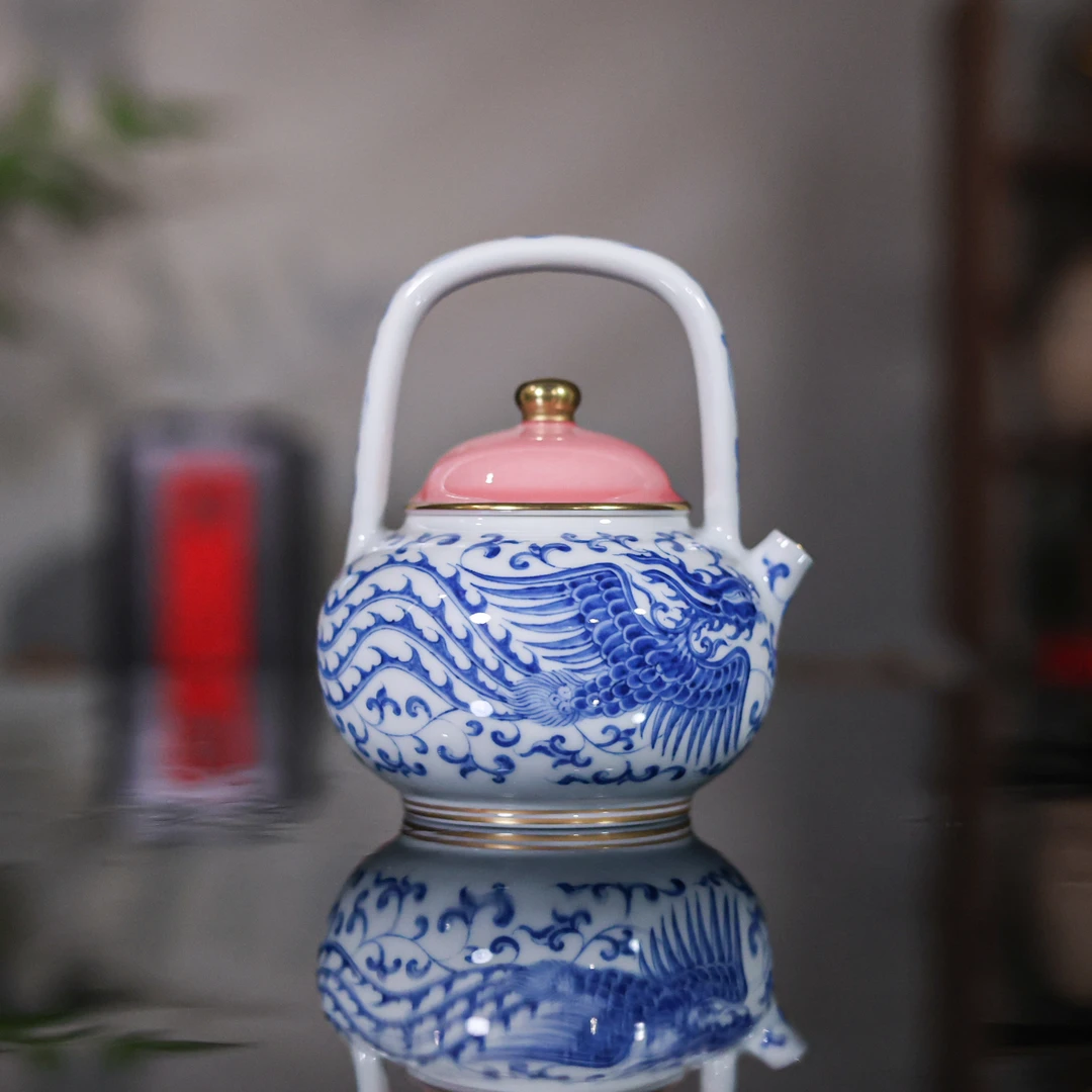 【非遗甄选】 樱粉-凤凰提梁壶-华隐堂（华隐S1204）