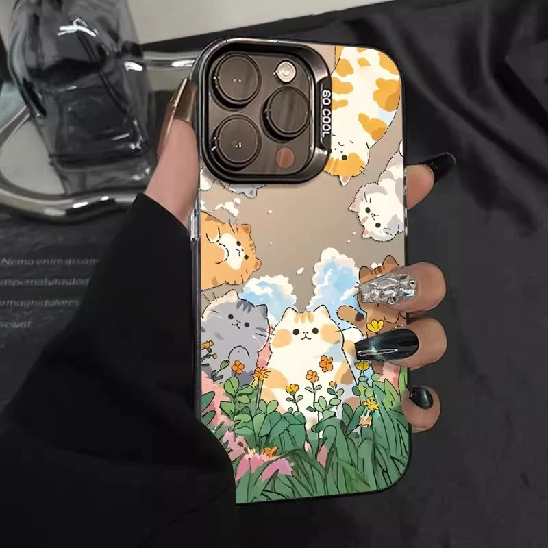 春日小猫适用苹果16promax手机壳简约iphone16pro保护壳15pro卡通