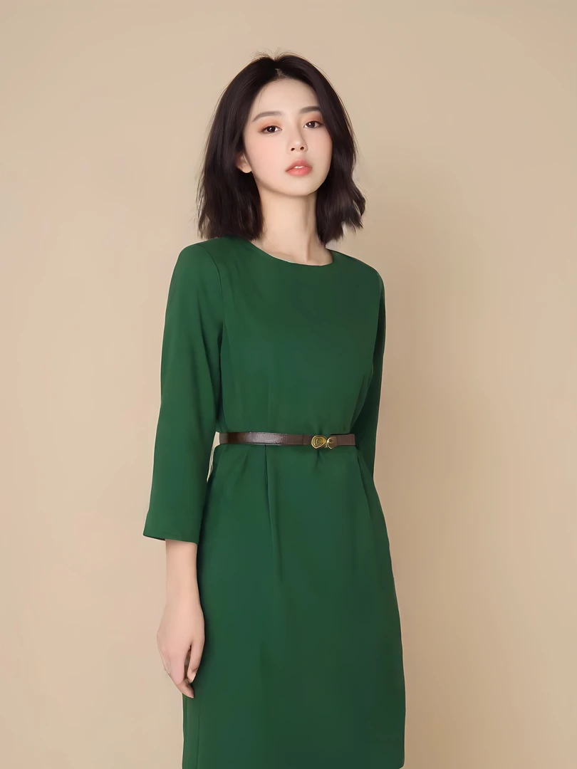 某赛某林复古Vintage原日系古着孤品时尚简约气质连衣裙显瘦