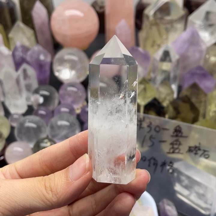 37未镶嵌水晶白水柱蓝针