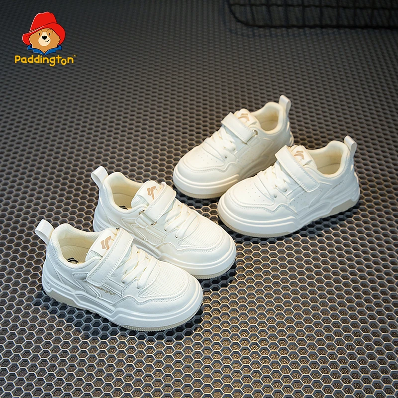 帕丁顿熊春季新款儿童运动鞋男童板鞋女宝宝休闲鞋小白鞋透气大童