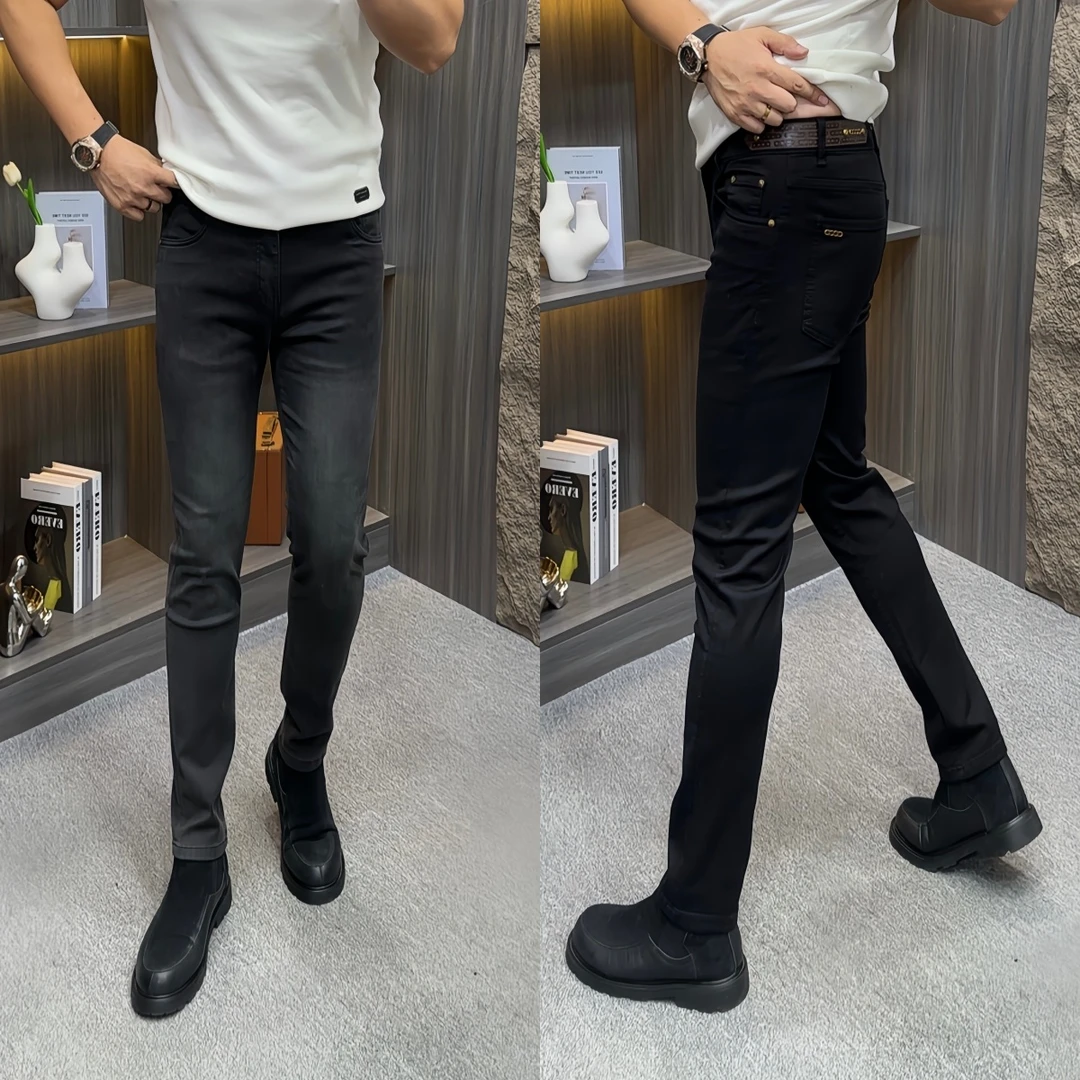 979新款男士高端牛仔裤百搭高弹力长裤修身小脚时尚潮流男裤裤子