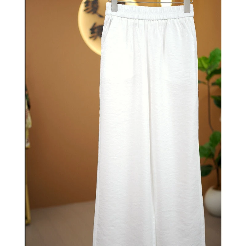 2025新款裂纹阔腿裤龟纹宽松休闲阔腿裤-25110