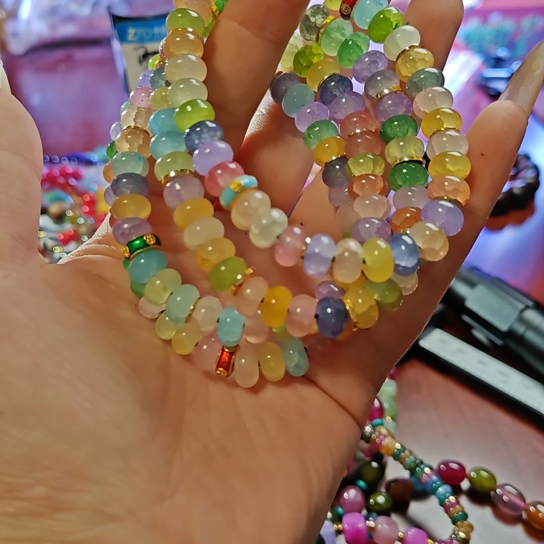 查罗石合金手绳算盘珠手串8.5