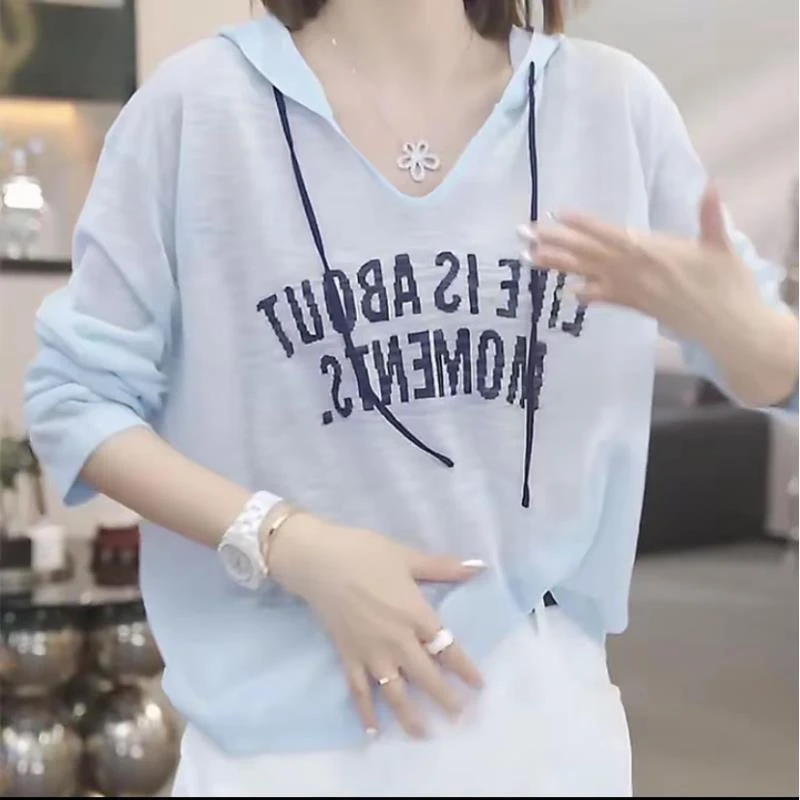 2025长袖  T恤宽松4时尚休闲潮流百搭上衣防晒罩衫2570