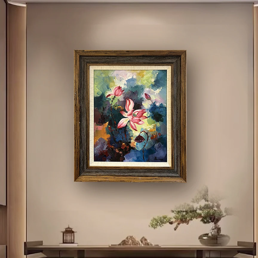 (荷花大厅茶餐厅)画疯原创油画作品