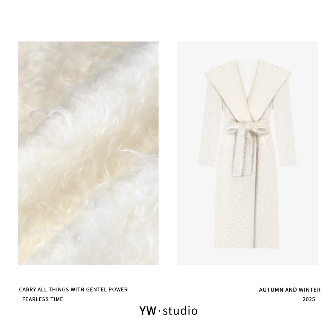 YUWEI/定制 高智感时髦慵懒质地64%马海毛 9%羊毛大衣 CYP25329