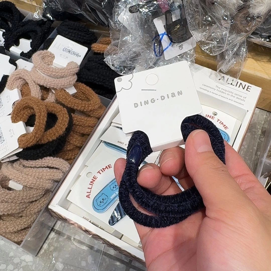 非金属蓝色发圈三根