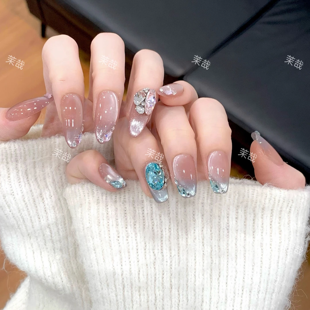 茉哉皮皮【美人泪】纯手工定制美甲拆卸穿戴甲A3747