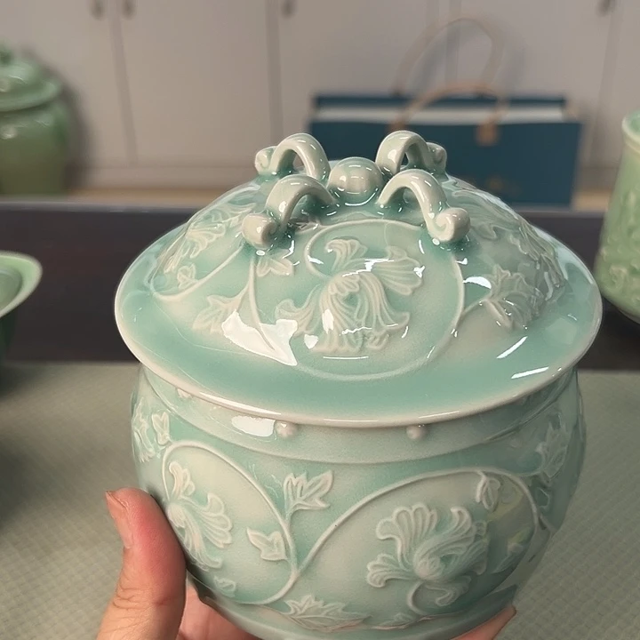 龙泉云间青瓷小米茶器