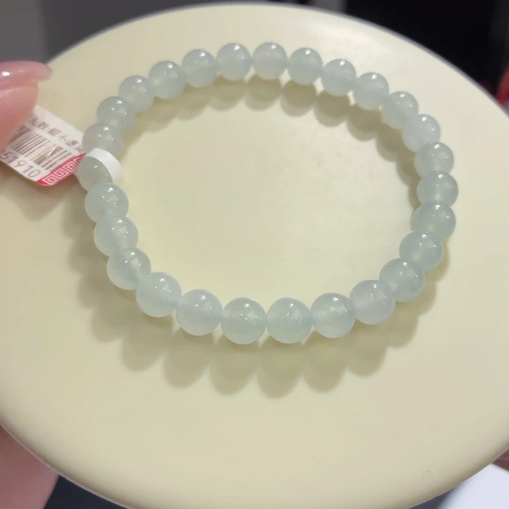 翡翠未镶嵌手链冰胶浅晴底卡7