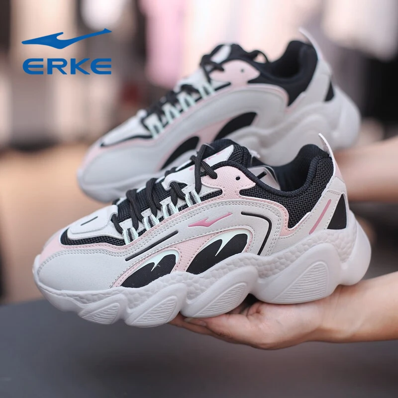 鸿星尔克老爹鞋女高级时尚百搭女鞋透气休闲厚底增高运功鞋潮鞋