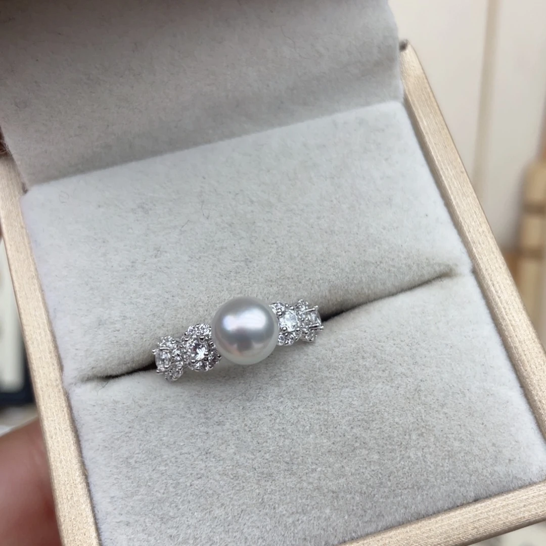 海水珍珠银S925镶嵌戒指G17
