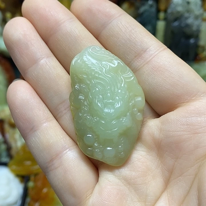 蛇纹石玉未镶嵌吊坠(赠链)