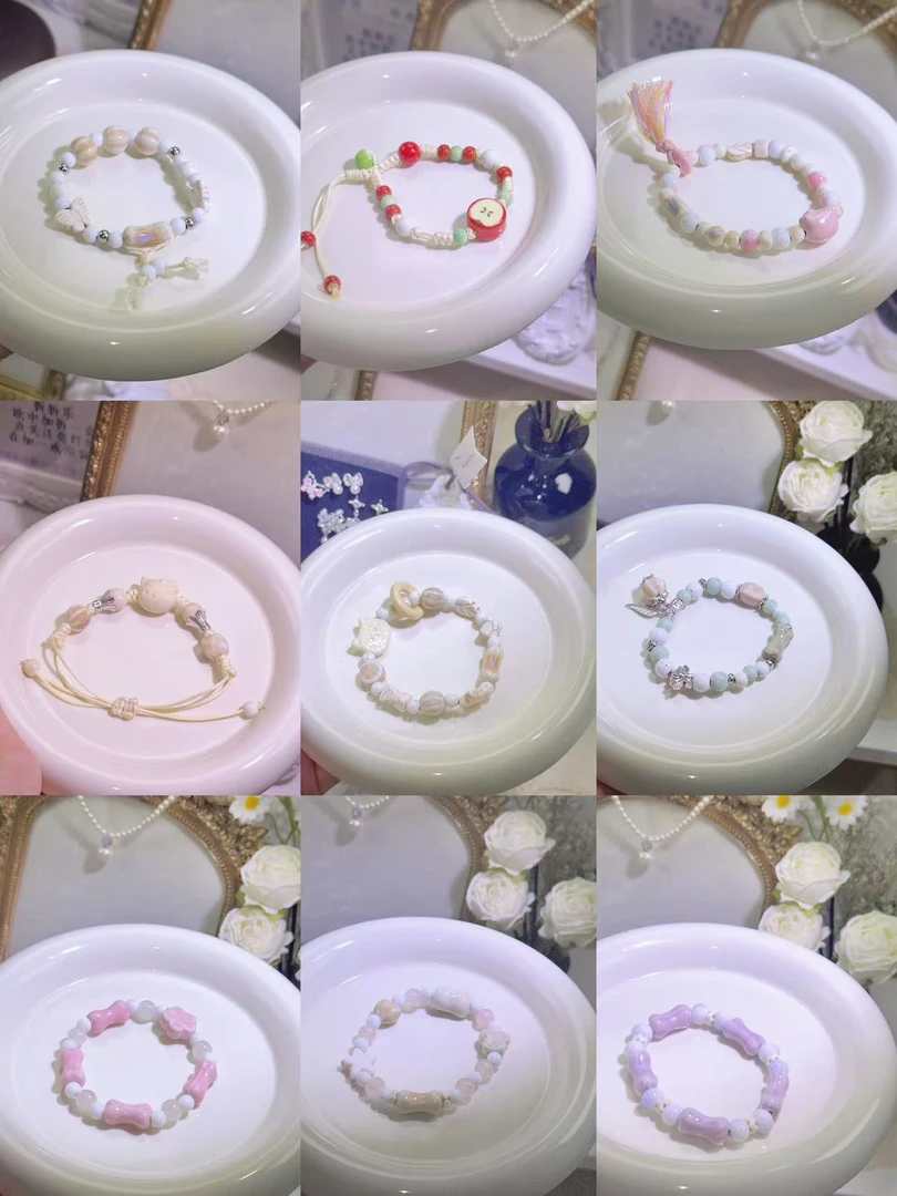 非金属陶瓷手链 【Seventeen】<单圈>陶瓷手串对对碰新中式可爱日常