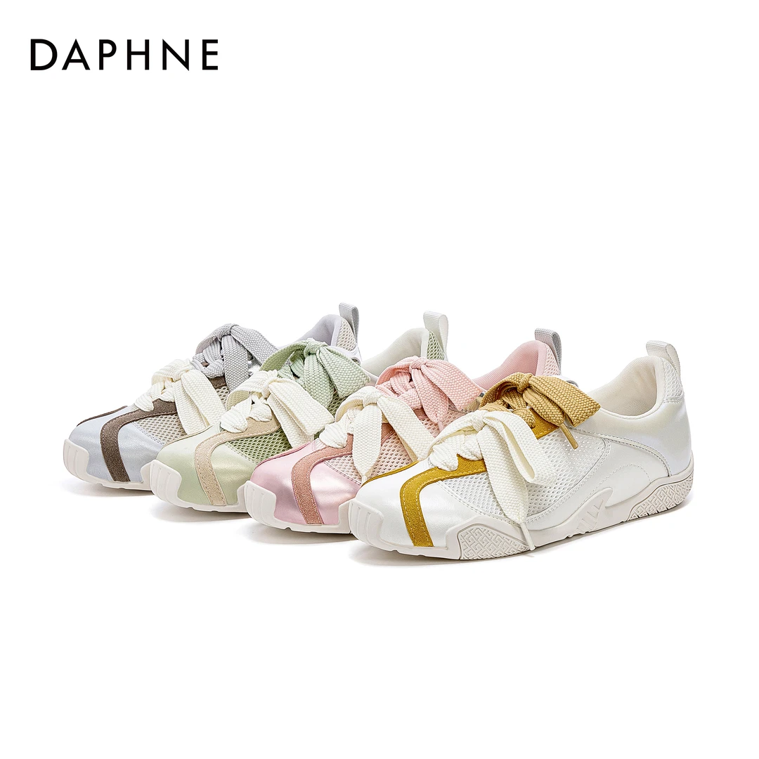 【达芙妮】25年夏季新款平底百搭休闲网面鞋德训鞋小众款