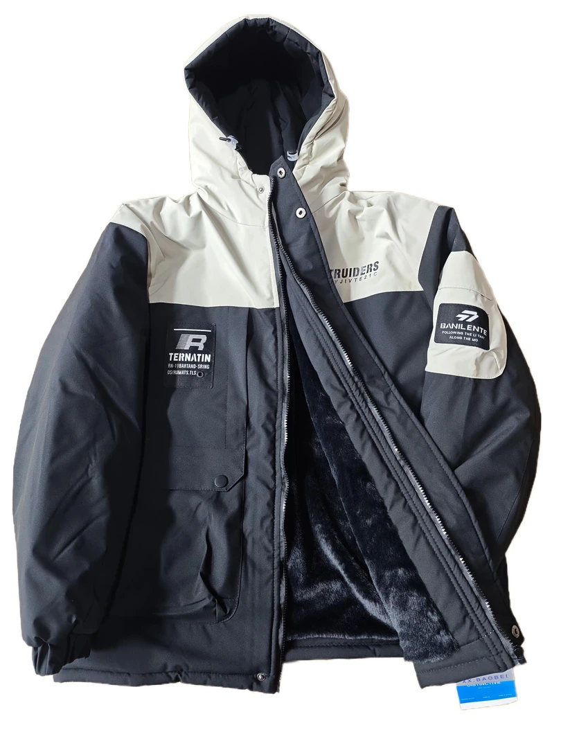 38青少年加绒加厚款保暖派客服外套