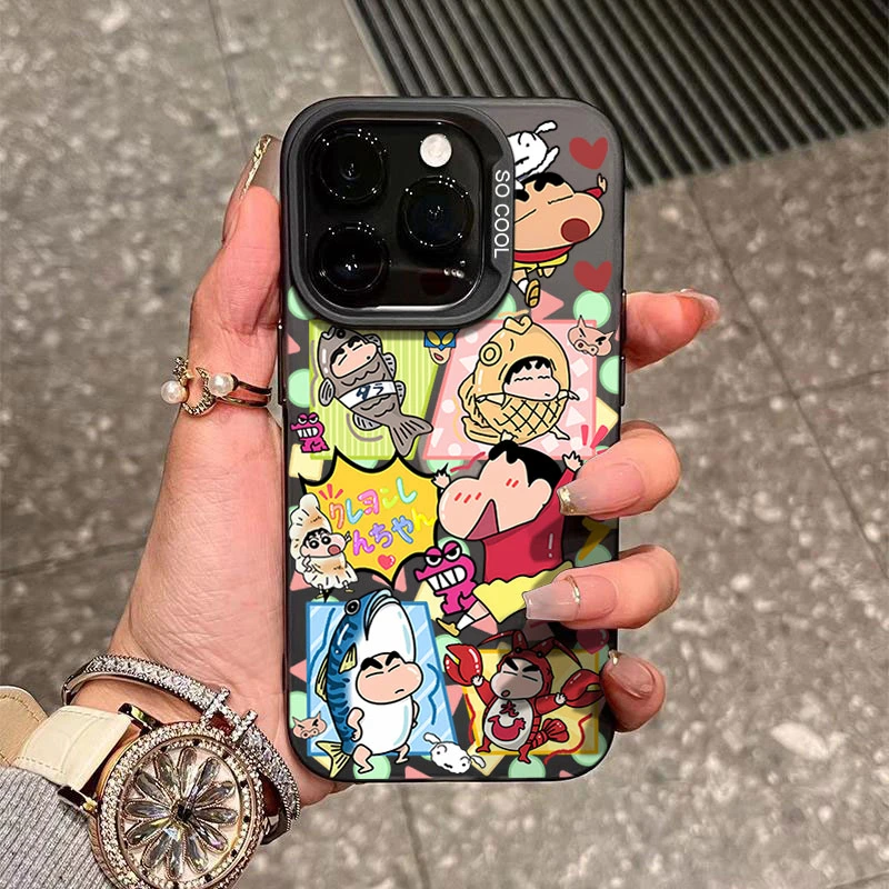 百变蜡笔小新适用苹果16/15手机壳iphone14Promax13软壳12防摔11x