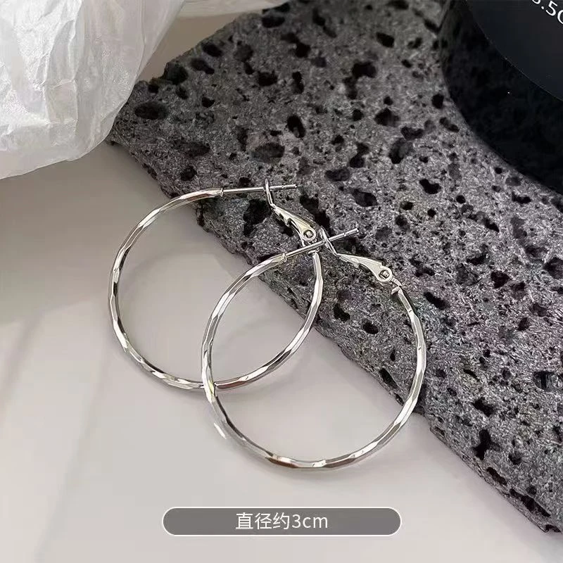 925银耳饰 925银针素圈百搭简约