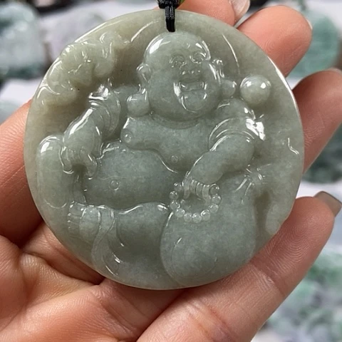 翡翠颈饰未镶嵌逍遥佛福利