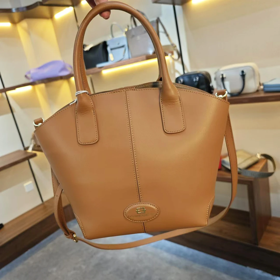 设计师款时尚纯牛皮手提包