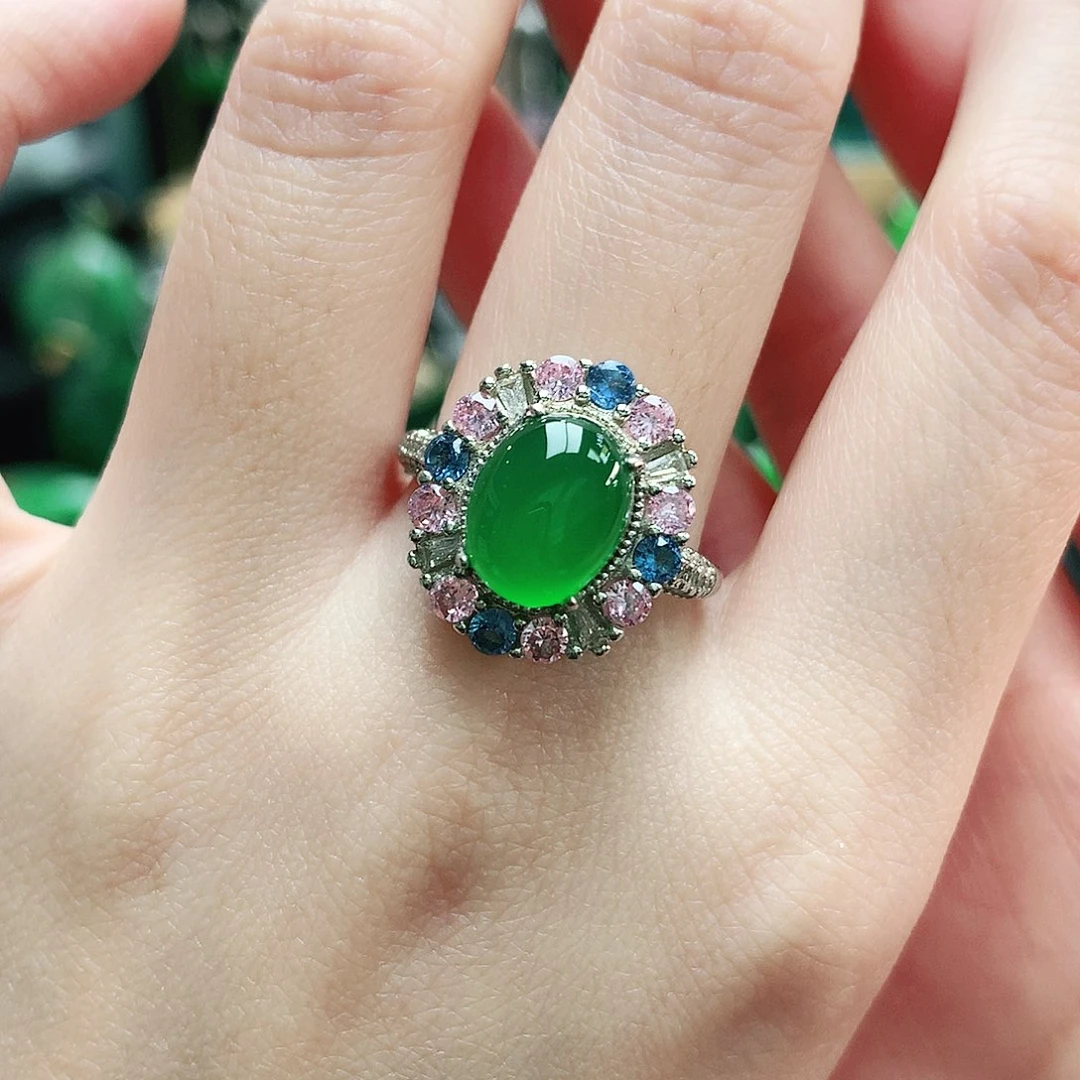 玛瑙/玉髓银S925镶嵌戒指