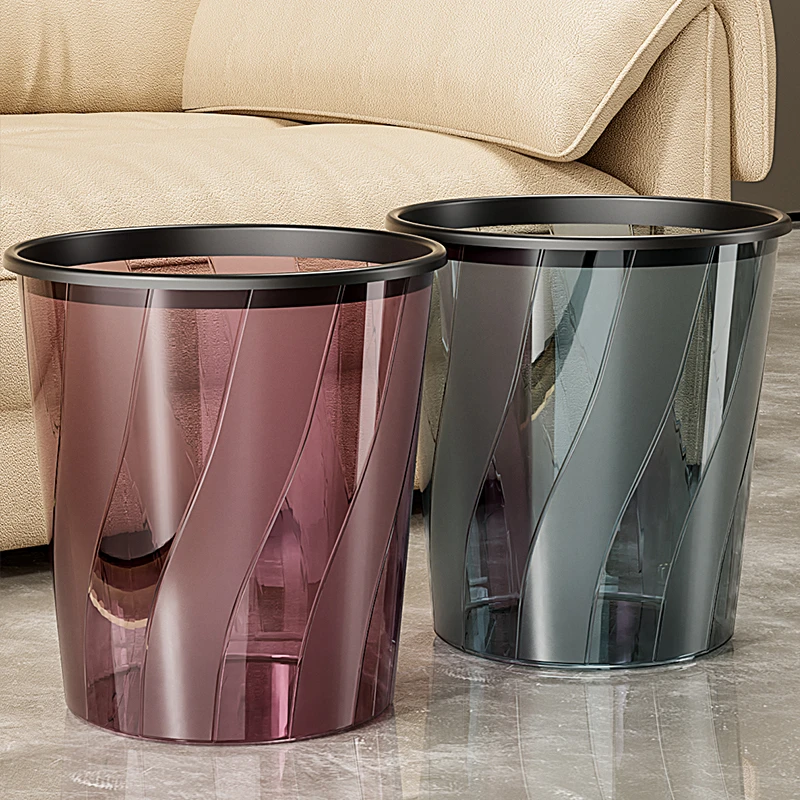 透明垃圾桶家用轻奢透明卧室卫生间简约办公室客厅醒花桶纸篓大号