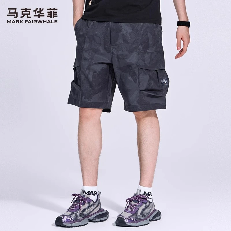 【工装满印】马克华菲休闲短裤男2025夏季新款沙滩潮流青年五分裤
