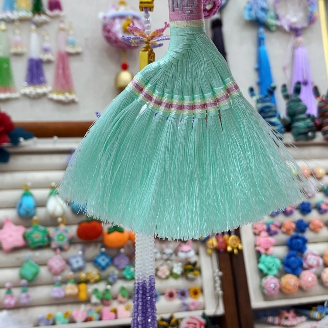 扫帚 挂件手工编绳