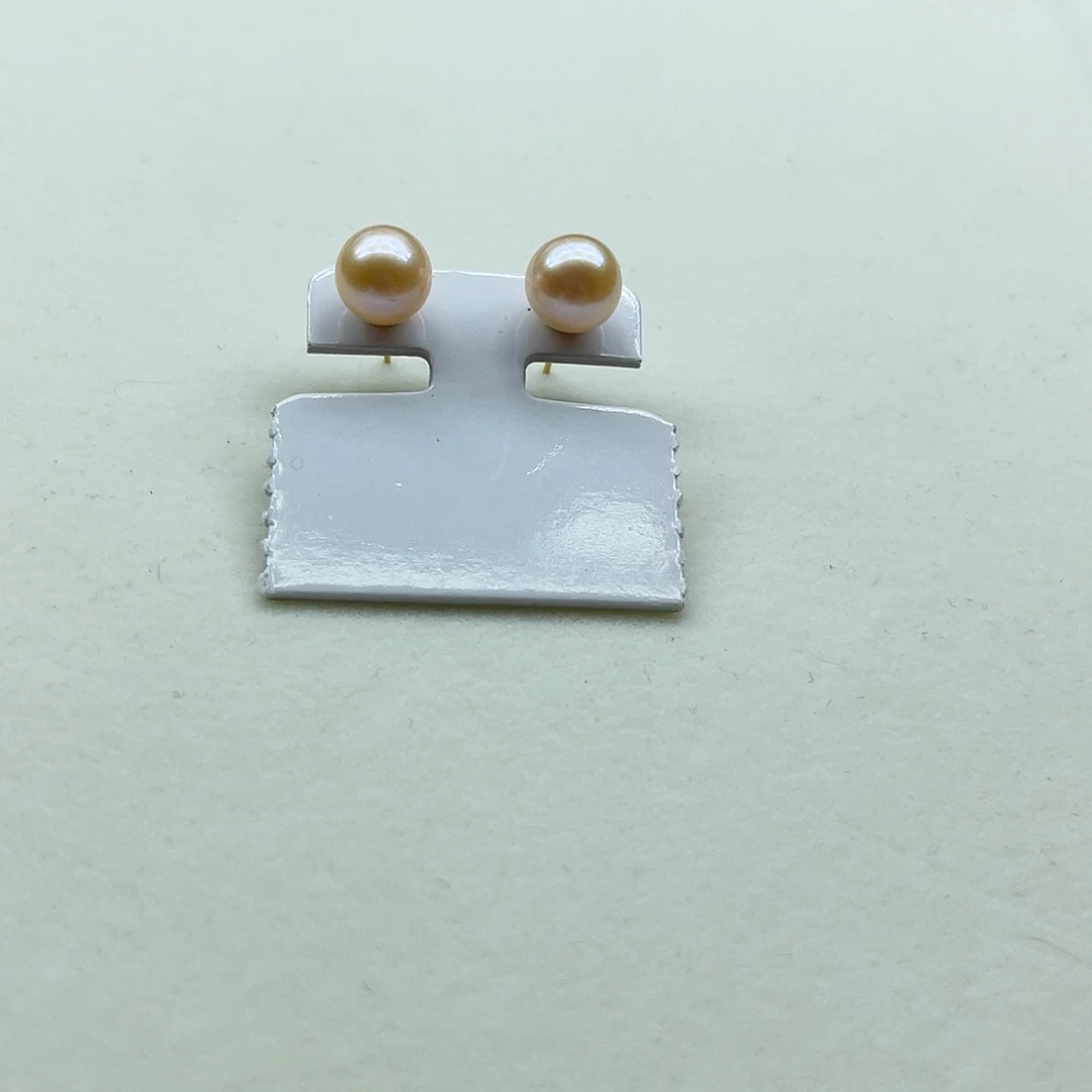淡水珍珠银S925镶嵌耳饰