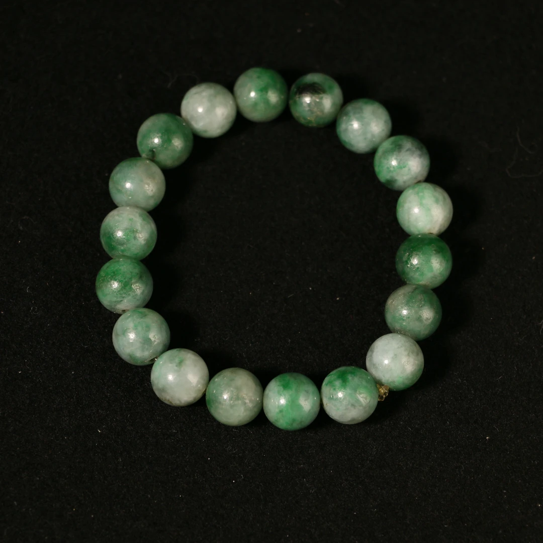 20F148  清  翡翠素面手串