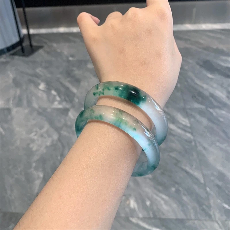 时尚少女冰透飘兰花正圈手镯M115多样性发货