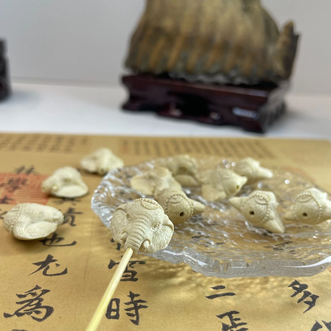遇见猛犸   天然保真猛犸牙吉祥如意配饰 背云
