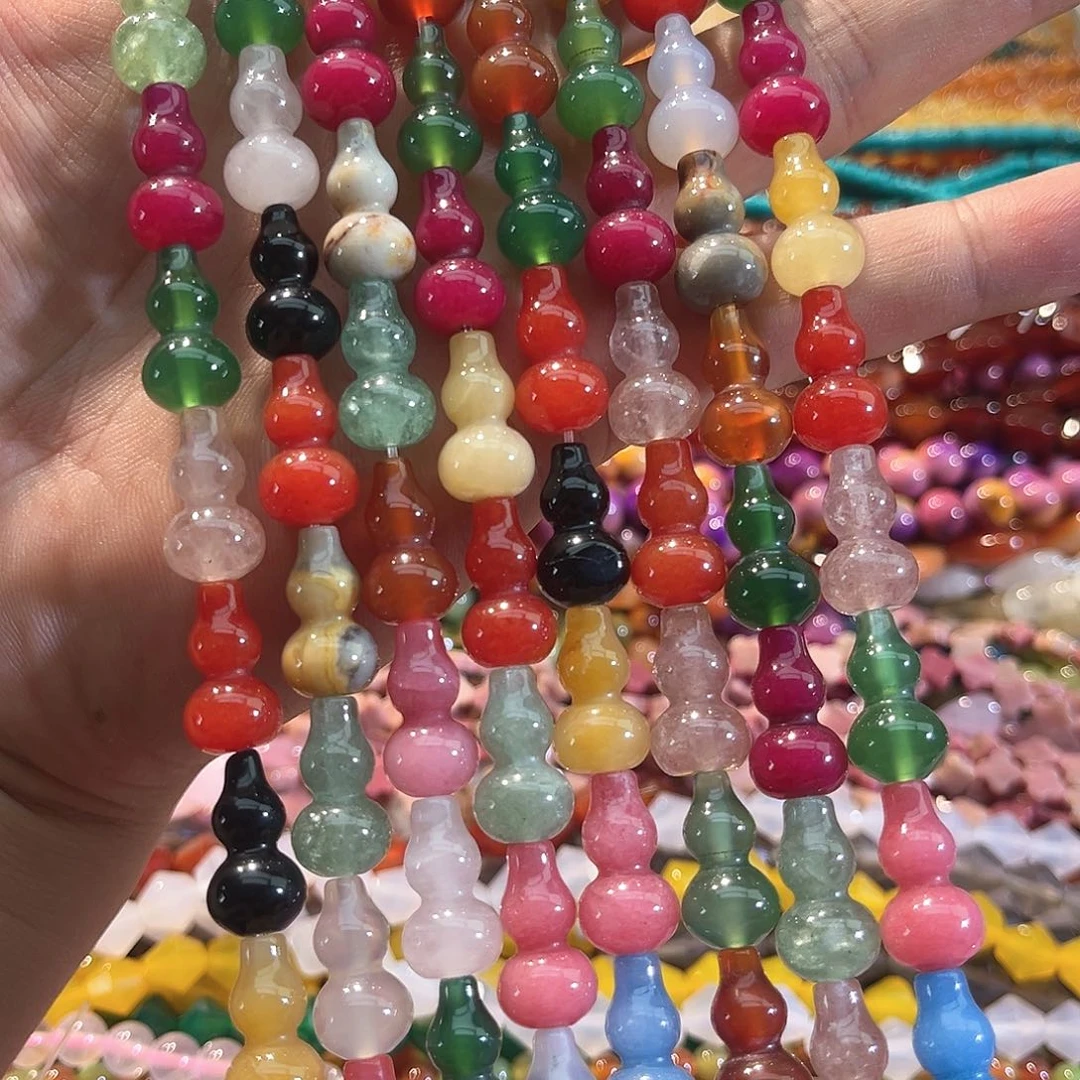 玛瑙/玉髓合金珠宝半成品多宝葫芦10x18mm一条