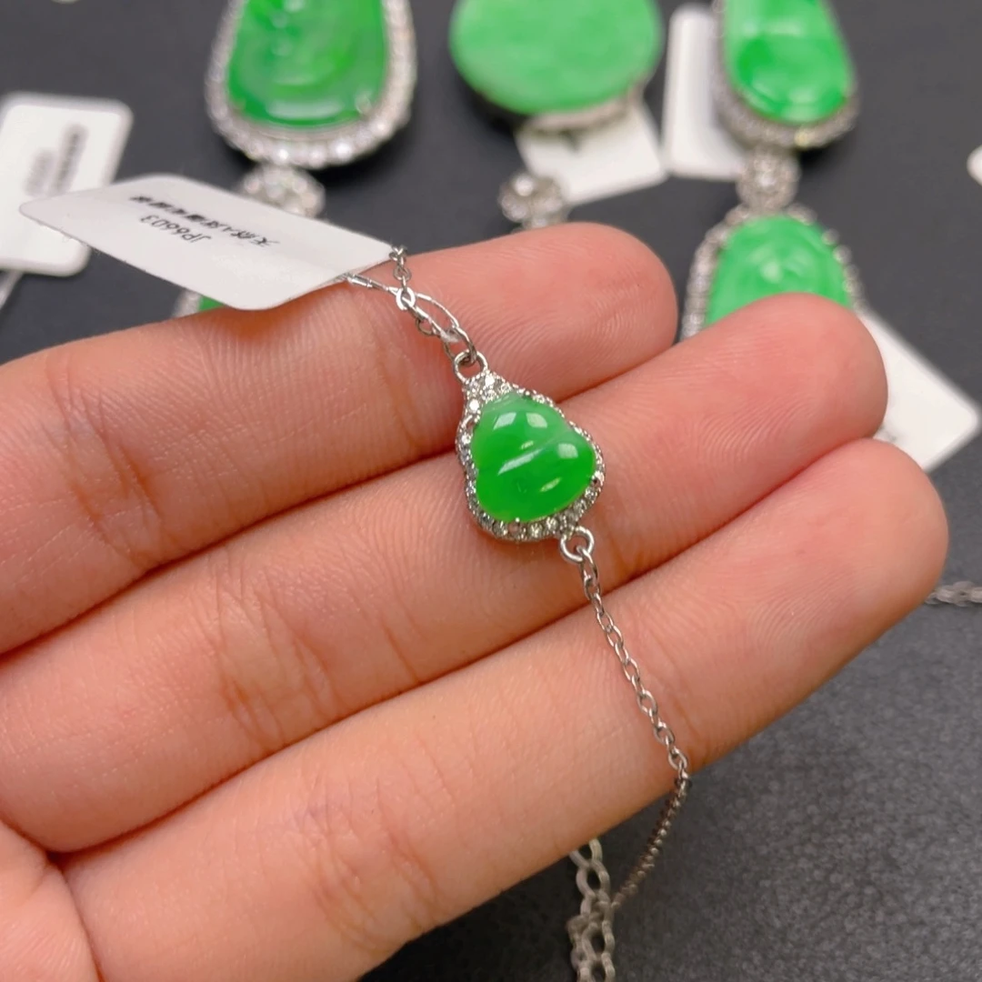 翡翠银S925镶嵌颈饰