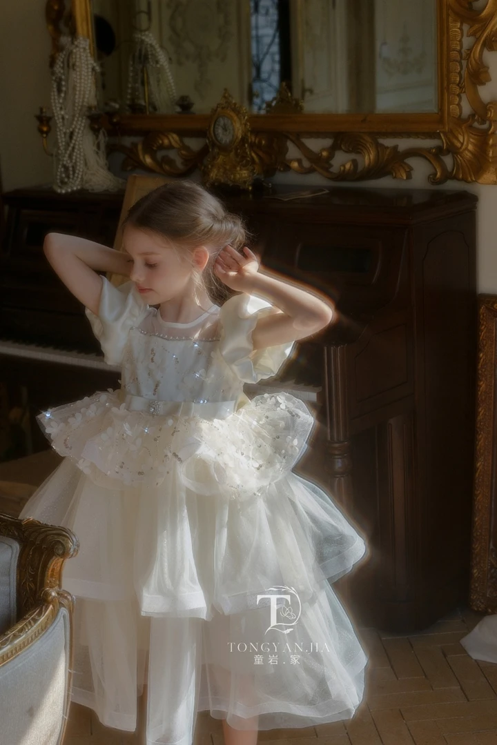 【现货】甜汐童装2025夏新款公主连衣裙蛋糕纱裙 252-TX-25010