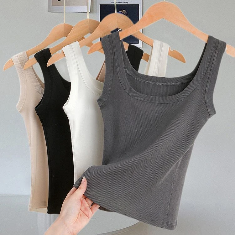 RIGHT POSE/右姿女纯色可外穿夏季吊带背心网红显瘦内衣内搭外穿