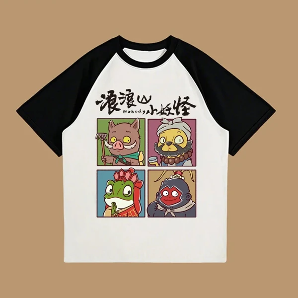 浪浪山小妖怪 儿童纯棉短袖T恤夏季国风动漫圆领上衣男童女童半袖