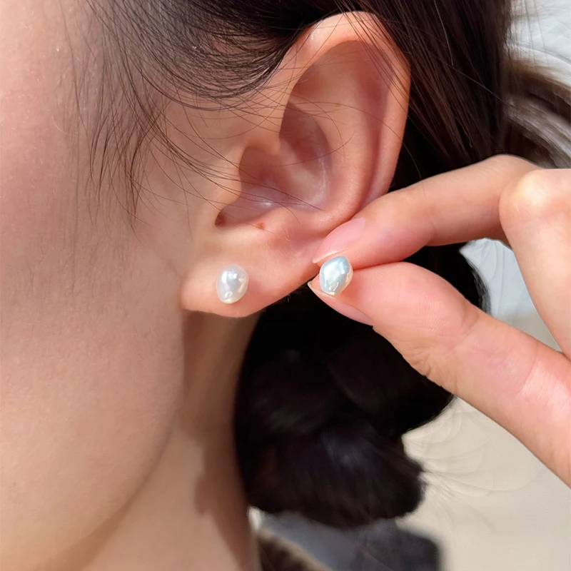 早兰【奚云耳钉】淡水珍珠耳钉饰品小众设计高级感