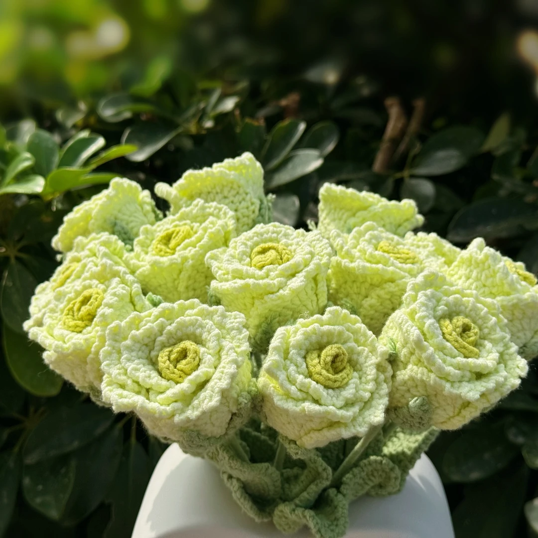 手工钩织洛神玫瑰花钩织成品曼塔手捧花针织毛线手工编织钩针批发